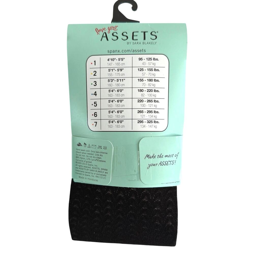 New in package Assets shaping textured tights black wishbone size 3 - Picture 3 of 4